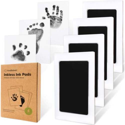 4-Pack Inkless Ink Pads for Baby Footprint & Paw Print Kit, Jet Black - KeaBabies By Age | Maisonette