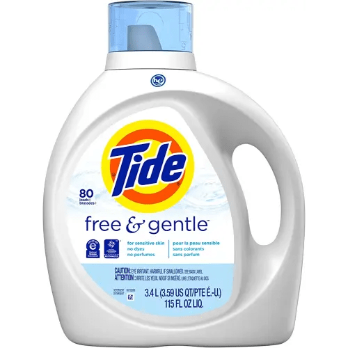 Tide Free & Gentle Laundry Detergent Liquid Soap, 80 Loads, 115 Fl Oz