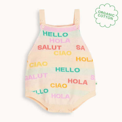 Positano - Rainbow Cream Knit Baby Romper Rainbow / 100% Organic Cotton
