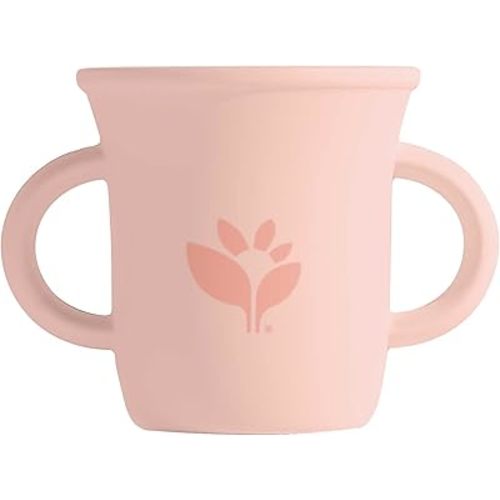 green sprouts® Silicone Learning Cup, 12mo+, Platinum-cured Silicone, Sterilizer Safe, Tested for Hormones - Grapefruit, 7 Ounce