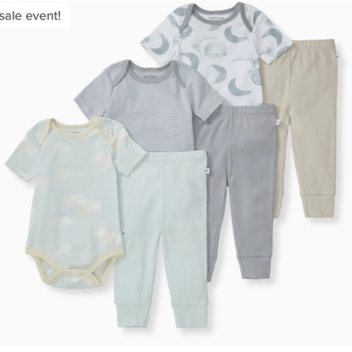 Hello Moon Organic Short Sleeve Bodysuit & Pant Set 3 Pack – Burt's Bees Baby