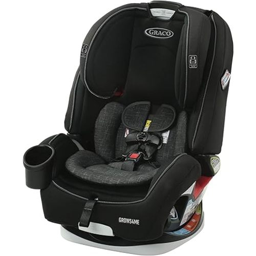 Graco Grows4Me 4-in-1 Car Seat, Convertible Infant to Toddler Car Seat and Booster, West Point Design, for 10 Years of Safe, Comfortable Journeys