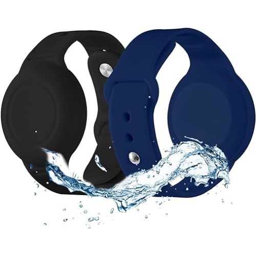 Waterproof Airtag Bracelet for Kids(2 Pack) - Soft Silicone Air tag Wristband Kids Full Case Cover Compatible with Apple Airtag, Lightweight GPS Tracker Holder for Kids