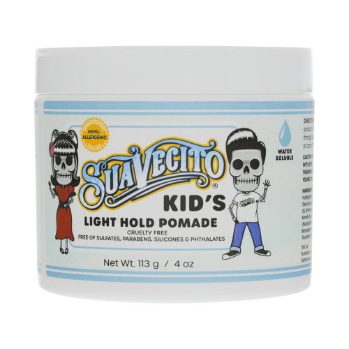 Suavecito Kid's Pomade Calming Chamomile Scent Light Hold 4 oz. - Water Based Flake Free Hair Gel - Dermatologist-Tested, Hypoallergenic Formula - Free of Sulfates, Parabens, and Phthalates
