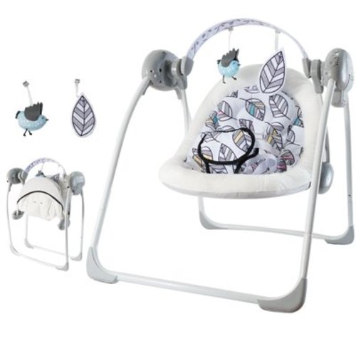 Joypony Portable Wireless Baby Swing with Bluetooth Music & Removable Toy Bar – Lightweight, Foldable, for Newborns & Infants