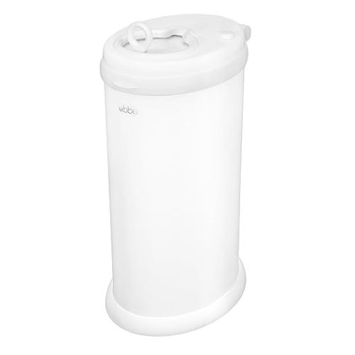Ubbi Stainless Steel Diaper Pail, Odor Locking, No Special Bag Required, Award-Winning, Registry Must-Have, Matte White