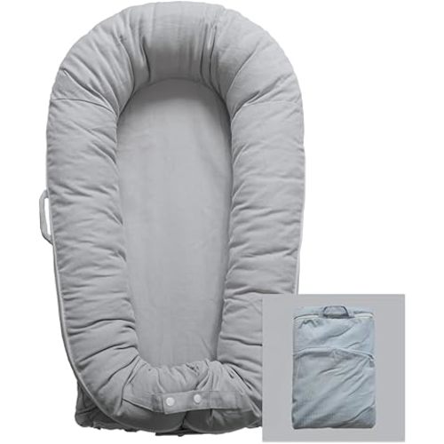 Deluxe Lounger Cover | 100% Cotton Baby Lounger Extra Cover for Dockatot Deluxe | Hypoallergenic Infant Baby Nest Replacement | Cover Only (Gainsboro)