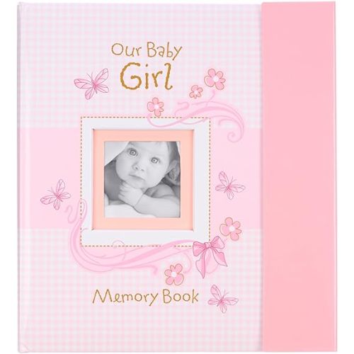 Christian Art Gifts Girl Baby Book of Memories Pink Keepsake Photo Album | Our Baby Girl Memory Book | Baby Book with Bible Verses, The First Year