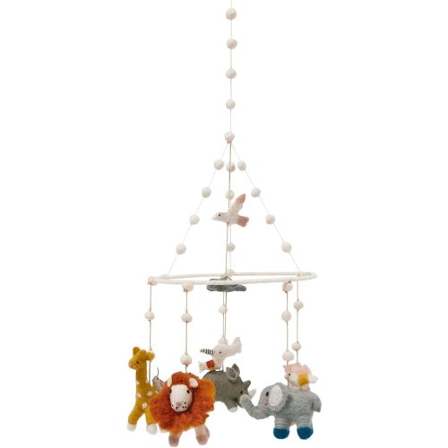 Pehr Classic Wool Felt Baby Mobile, Into The Wild | Handmade Nursery Décor | Includes Gift Box | Ethical & Enchanting | 28” x 9”