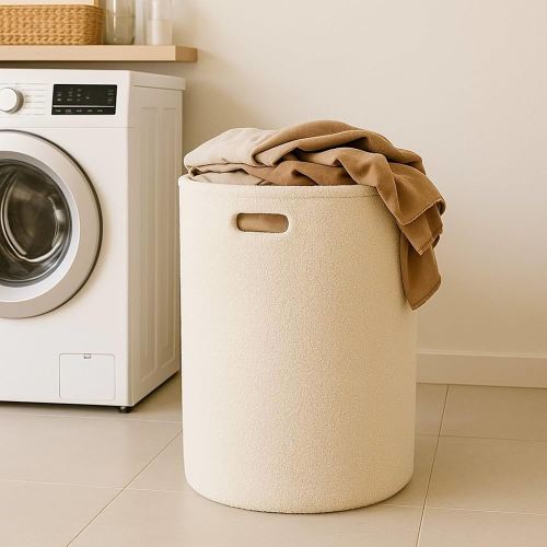 Laundry Basket Hamper – Fleece Basket for organizing, Décor and Toys, Clothes Hamper – For Baby Kids Room, Nursery, Bedroom, Living Room – XL, Cream