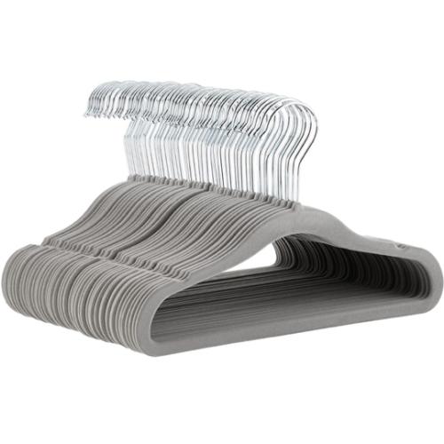 Amazon.com: Amazon Basics Kids Velvet, Non-Slip Clothes Hangers, 11.6 Inch, Pack of 50, Gray