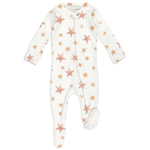 Organic 2-Way Zipper Footie in Starfish – L'ovedbaby (NB)