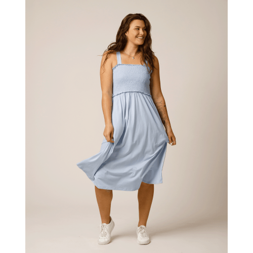 Sienna Smocked Maternity & Nursing Dress | Light Mauve - Kindred Bravely