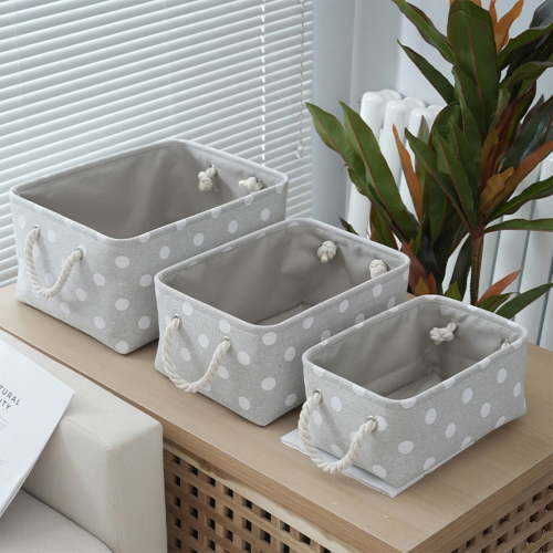 Wzzjkit Storage Basket, Rectangle Woven Baskets for Storage, Nursery Blanket Basket Living Room, Toy Basket with Handle, Foldable Baskets for Organizing