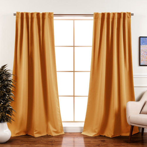 Ebern Designs Bantam Solid Blackout Thermal Rod Pocket Curtain Panels & Reviews | Wayfair