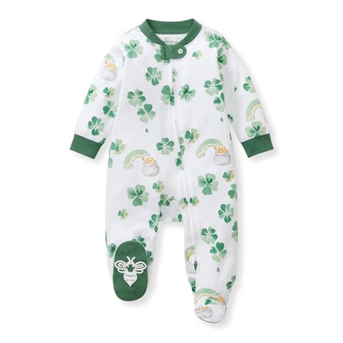Burt's Bees Baby Girls' Organic Cotton Sleep and Play Footed Pajamas