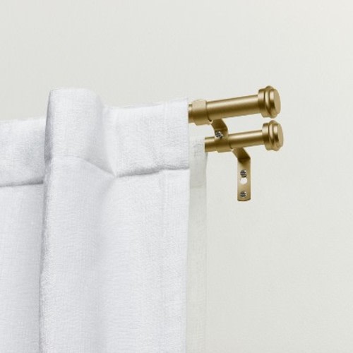 Exclusive Home Topper Double Curtain Rod and Finial Set, Color: Gold, Size: 36"-72"