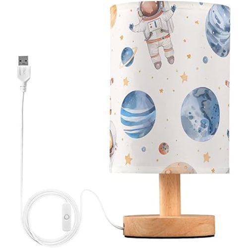 Bedside Table Lamp Planets Astronauts Table Lamp for Bedroom