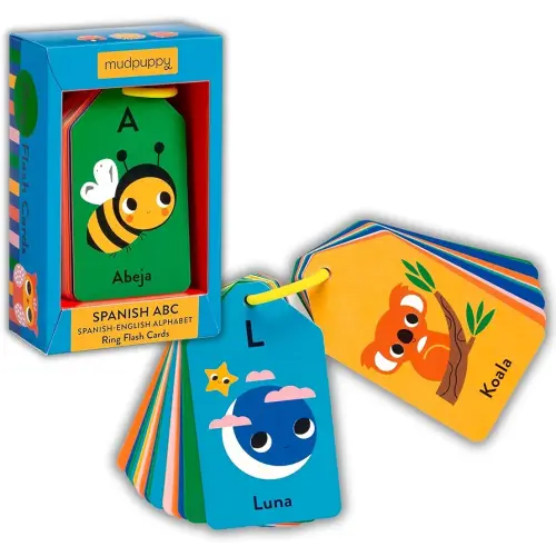 Mudpuppy Spanish English ABC — Ring Flashcards 26 Double Sided Bilingual Alphabet Cards Reclosable Ring With Colorful Art For Ages 1+ Perfect For Preschool Or Travel For Teachers And Parents