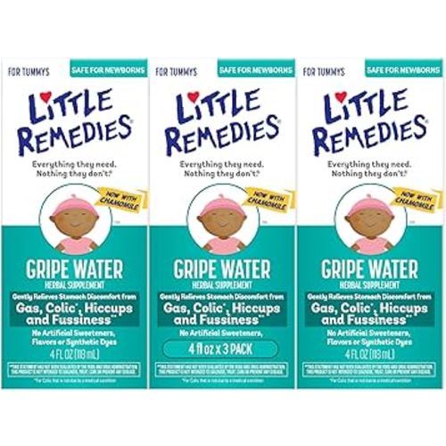 Little Remedies Gripe Water, Colic & Gas Relief, Safe for Newborns, 4 Fl Oz (Pack of 3)