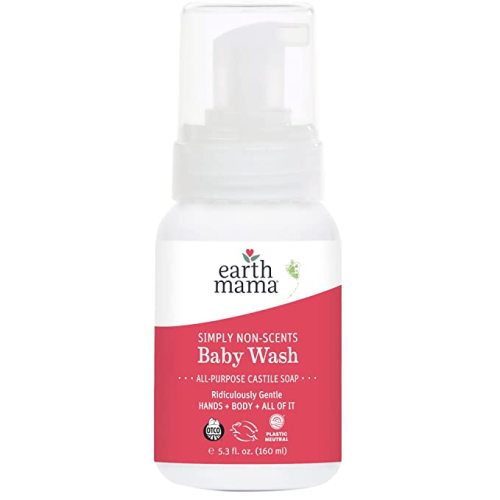 Earth Mama Simply Non-Scents Baby Wash Foaming Hand Soap, Organic All-Purpose Fragrance Free Body Wash for Sensitive Skin, Castile Soap with Coconut Oil, Shea Butter, Calendula, & Aloe, 5.3 fl oz - 5.3 Fl Oz (Pack of 1)
