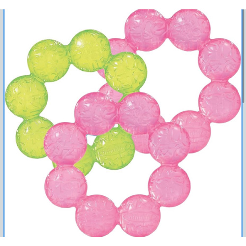 Infantino Water Teethers – Sensory Exploration, Teething, Cooling & Massaging Relief for Sore Gums, Lime & Pink, 3-Pack