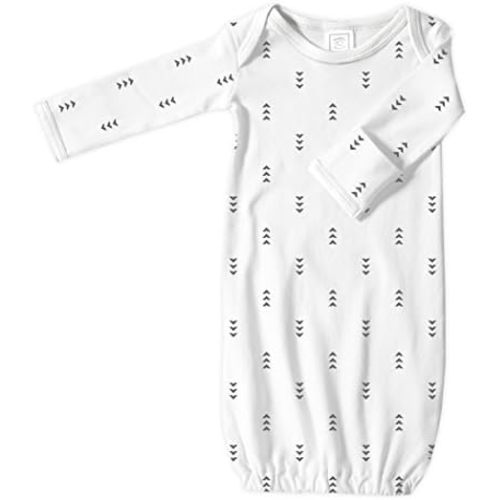 SwaddleDesigns Softest Cotton Baby Pajama Gown with Foldover Mitten Cuffs for Infant Boy and Girl, Newborn, 0-3 Months