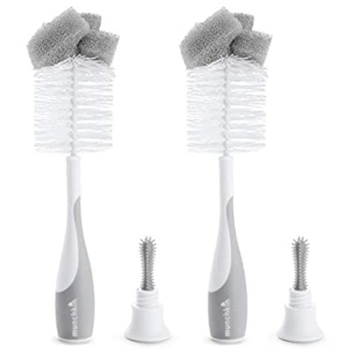 Munchkin Sponge Bottle Brush, 2 Pack, Grey