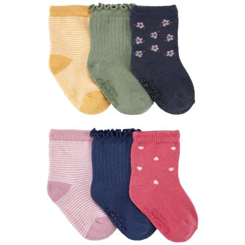 Baby 6-Pack Crew Socks - 0-3M - Style,Multi