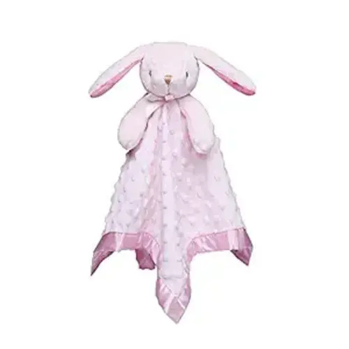 Pro Goleem Loveys for Babies Bunny Security Blanket Baby Girl Gifts Newborn Soft Pink Lovie for Infant and Toddler Snuggle Toy Stuffed Animal, Pink 16 Inch