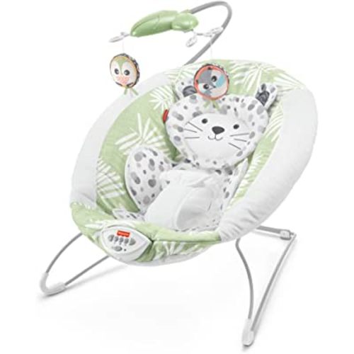 Fisher-Price Snow Leopard Deluxe Bouncer, Bouncing Baby seat with Soothing Music, Sounds, and Vibrations