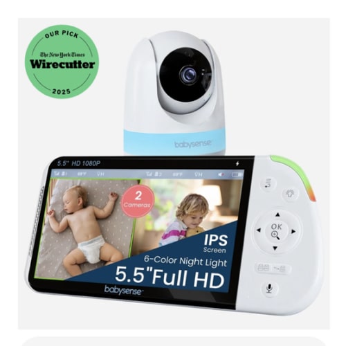 Babysense MaxView PRO: Full HD Non-WiFi Video Baby Monitor with Night Light