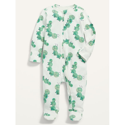 Old Navy Caterpillar Print Sleep & Play 2-Way Zip Footed One-Piece