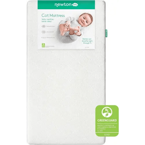 Newton Baby Crib Mattress and Toddler Bed - Ultra-Breathable Proven to Reduce Suffocation Risk, Washable Core & Cover, 2-Stage, Plush 5.5" Thick- White