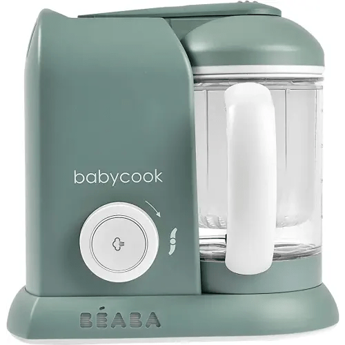 BEABA Babycook Solo 4 in 1 Baby Food Maker, Baby Food Processor, Steam Cook + Blend, Lrg Capacity 4.5 Cups - 27 Servings in 20 Mins, Cook Healthy Baby Food at Home, Dishwasher Safe, Eucalyptus