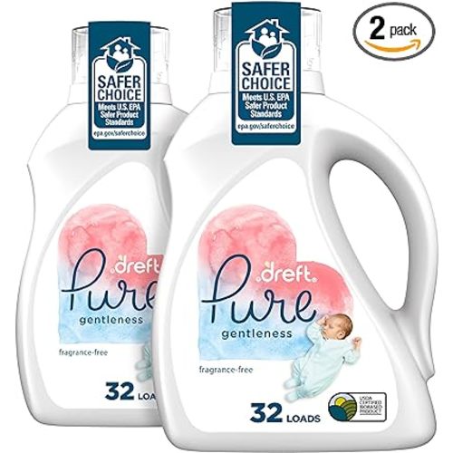 Amazon.com: Dreft Pure Gentleness Liquid Baby laundry Detergent, Fragrance Free, 46 Fl Oz, Pack Of 2 : Health & Household