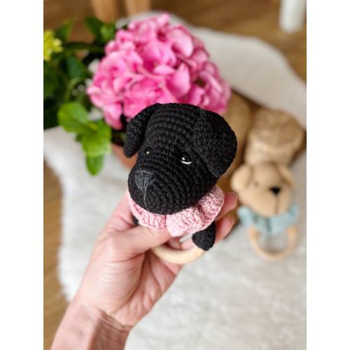 Crochet Rattle, Cute Labrador Rattle, Labrador Retriever Toy
