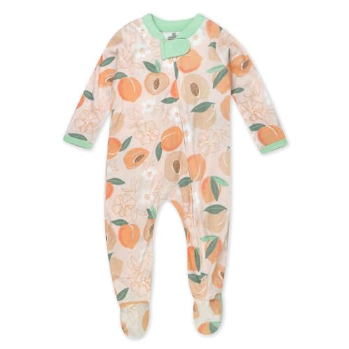 HonestBaby Sleep & Play Footed One-Piece Pajama Sleeper 100% Organic Cotton, Baby Girls