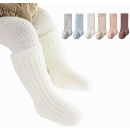 6 Pairs Plush Baby Socks for Warm Autumn Winter, Thick Newborn Infant Mid Calf Socks with Loose Comfort Fit (Mix,0 Months)