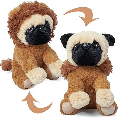 PixieCrush Pug Stuffed Animal - Baby Lion Animal Soft Plushies - Realistic, and Irresistibly Cute Plush Toy for Kids - Pug Plushy for Snuggles and Playtime - Toy Pug