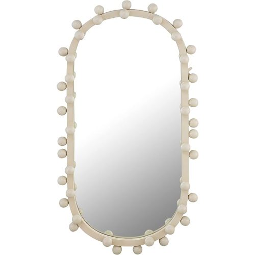 Tov Furniture Bubbles Ivory Cream Metal Frame Oval Wall Mirror