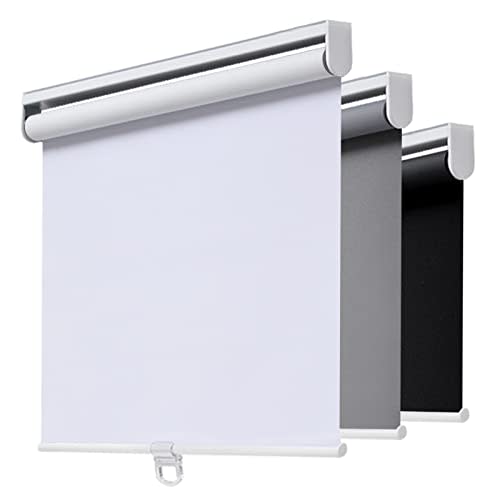 AOSKY Cordless Roller Shades Blackout Blinds for Windows Room Darkening Rolled Up Shades with Spring System, UV Protection Window Shades Door Blinds for Home and Office (72" W x 72" H, White)
