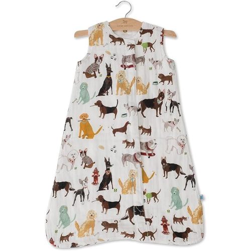 Little Unicorn – Woof Cotton Muslin Sleep Bag | 100% Cotton | Super Soft and Lightweight | Baby | Size Medium: 6-12 Months | Machine Washable | 1.1 TOG