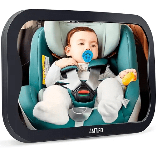 AMTIFO Baby Car Mirror for Seat: Gifts for Newborns Non-Shaking Rear Facing View Infant Backseat Mirrors Easy Set up Fixed Headerest Carseat Mirror Wide-angle