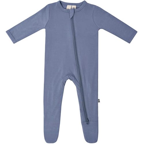 KYTE BABY Soft Bamboo Rayon Footies, Zipper Closure, 0-24 Months - Slate - 0-3 Months