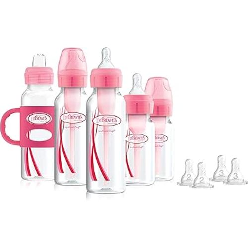 Dr. Brown's Baby First Year Transition Options Baby Bottles Gift Set, Pink