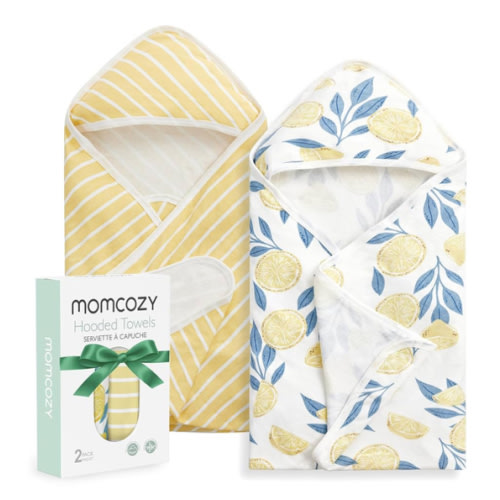 Momcozy Baby Towel with Hooded - Ultra Soft & Absorbent Large Bath Towel Set for Comfort & Gentle on Baby's Skin - Med Thick& Durable -Shower Gift & Bath Essential for Newborn, Infant, Toddler