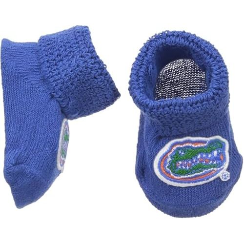 Two Feet Ahead Baby Bootie Socks Team Color – Soft, Cozy & Machine Washable Organic Cotton Stay-on Socks - Made in USA (Solid)