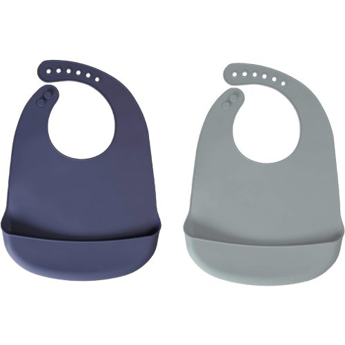 Silicone Bibs For Babies- BPA-Free Waterproof Bib With Pocket- Dishwasher Safe Feeding Bib With Food Catcher