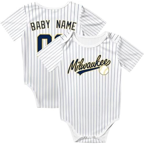 KREDE Baby Clothes Unisex Bodysuit Personalized Custom Baby Name Number for Boy Girl